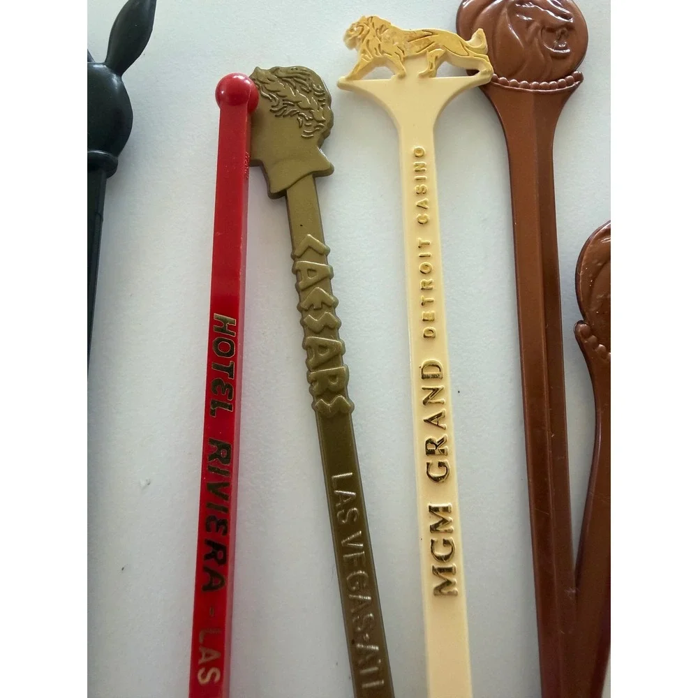 Las Vegas Casino Swizzle Sticks Playboy Maxim Caesars MGM Stardust Lot 8 VTG